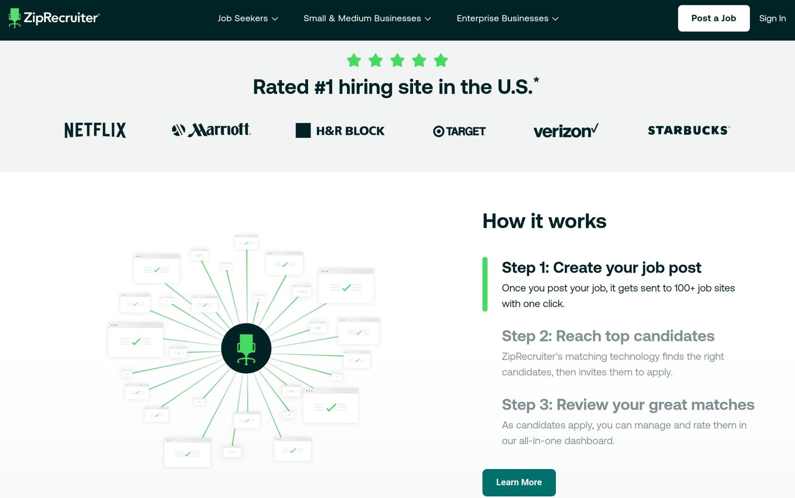 ZipRecruiter free for job seekers confirmation